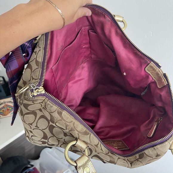 Coach Poppy Tartan Plaid Glam 15882 Shoulder Handbag Tote - RARE y2k grunge - Picture 12 of 16